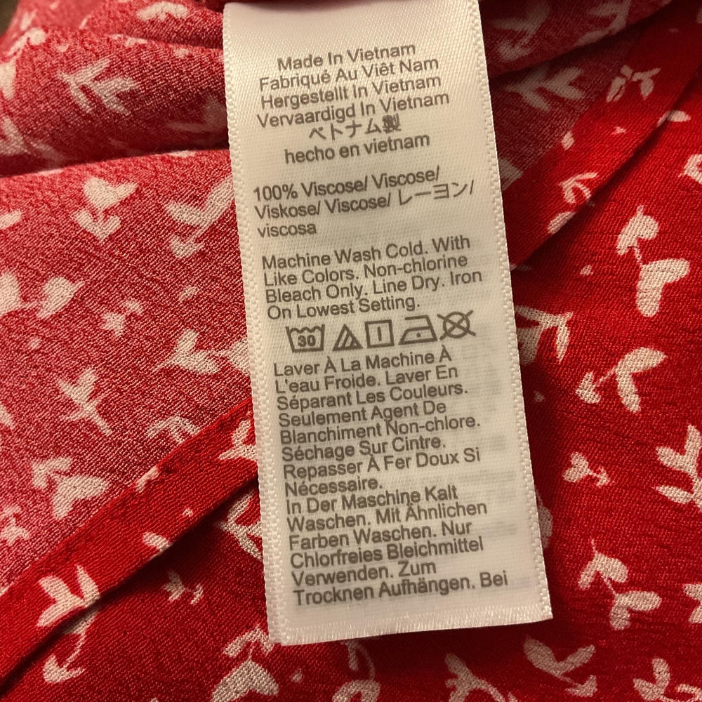 J. Crew Red and White Pretty Patterned Blouse - Picture 6 of 7